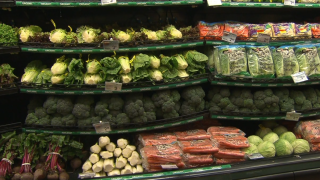 produce in a grocery store