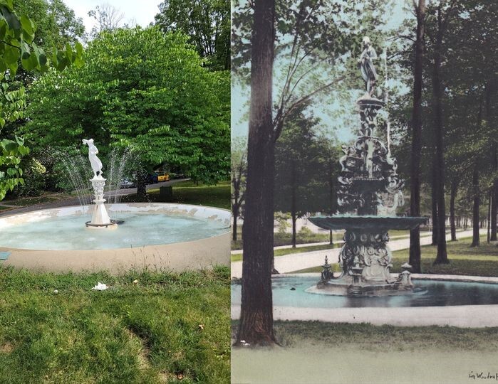 North West Drive fountain now and then 2020 and original.jpg
