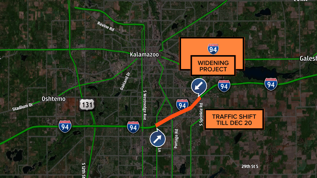 Map I-94 widening Lovers Lane Sprinkle Road 2022.png