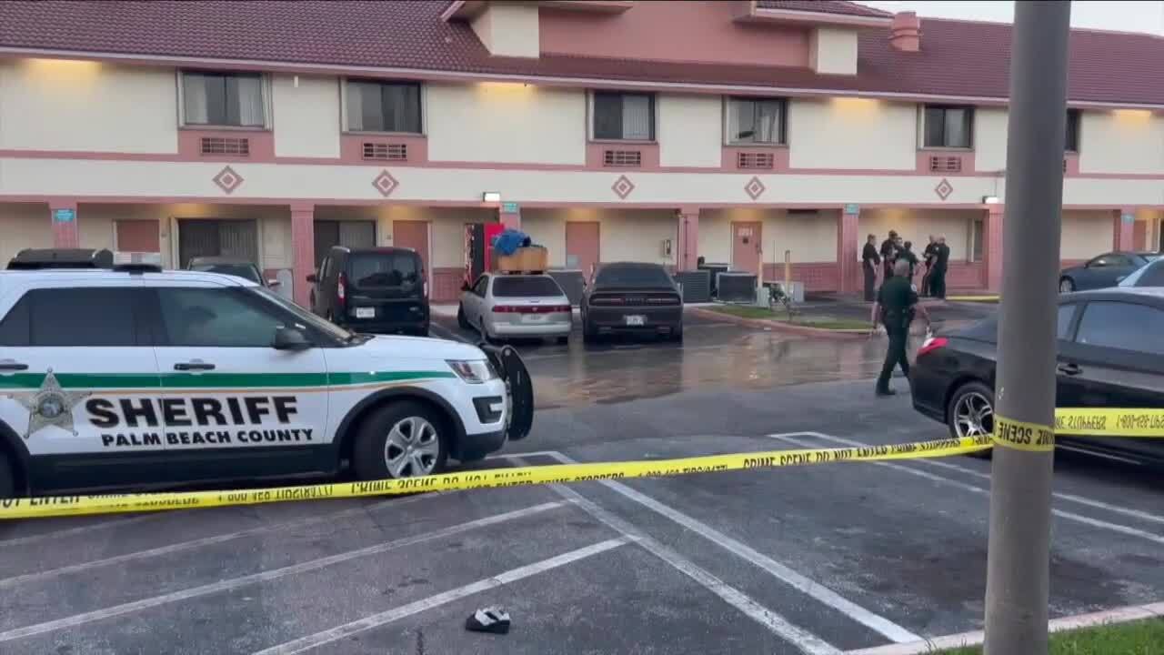 Crime scene at Royal Inn Hotel in Royal Palm Beach on Feb. 19, 2023