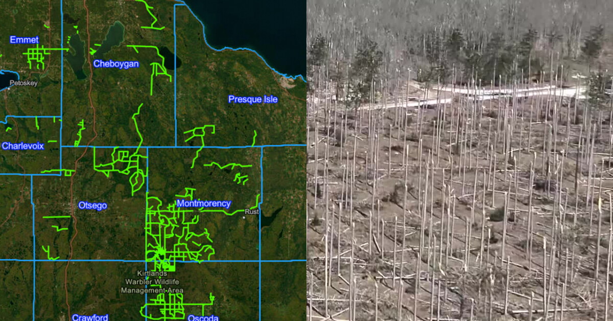 Michigan Disaster Map Interactive map shows road clearing progress after ice storm in Northern MI