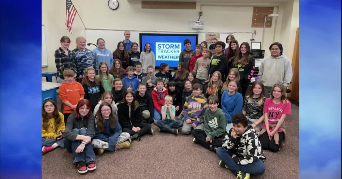 West students get weather lessons from a KRTV meteorologist