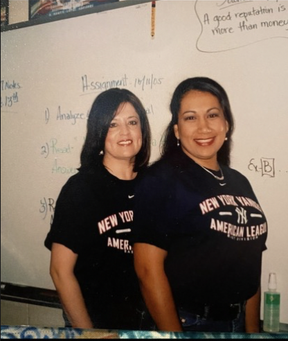 Mrs. Hilma Hunt with Mrs. Maribel Trevino, who now serves as principal of Robstown Early College High School