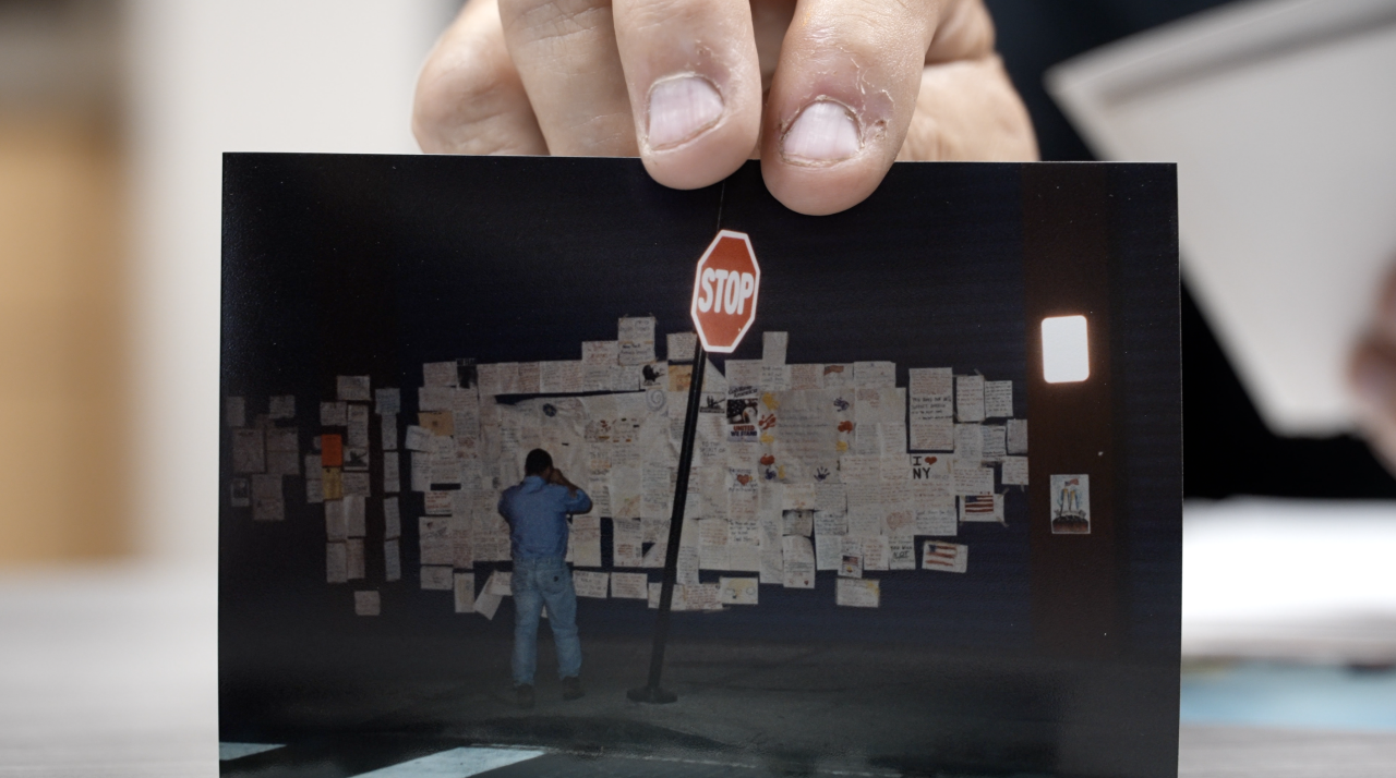 Missing person posters plastered on buildings