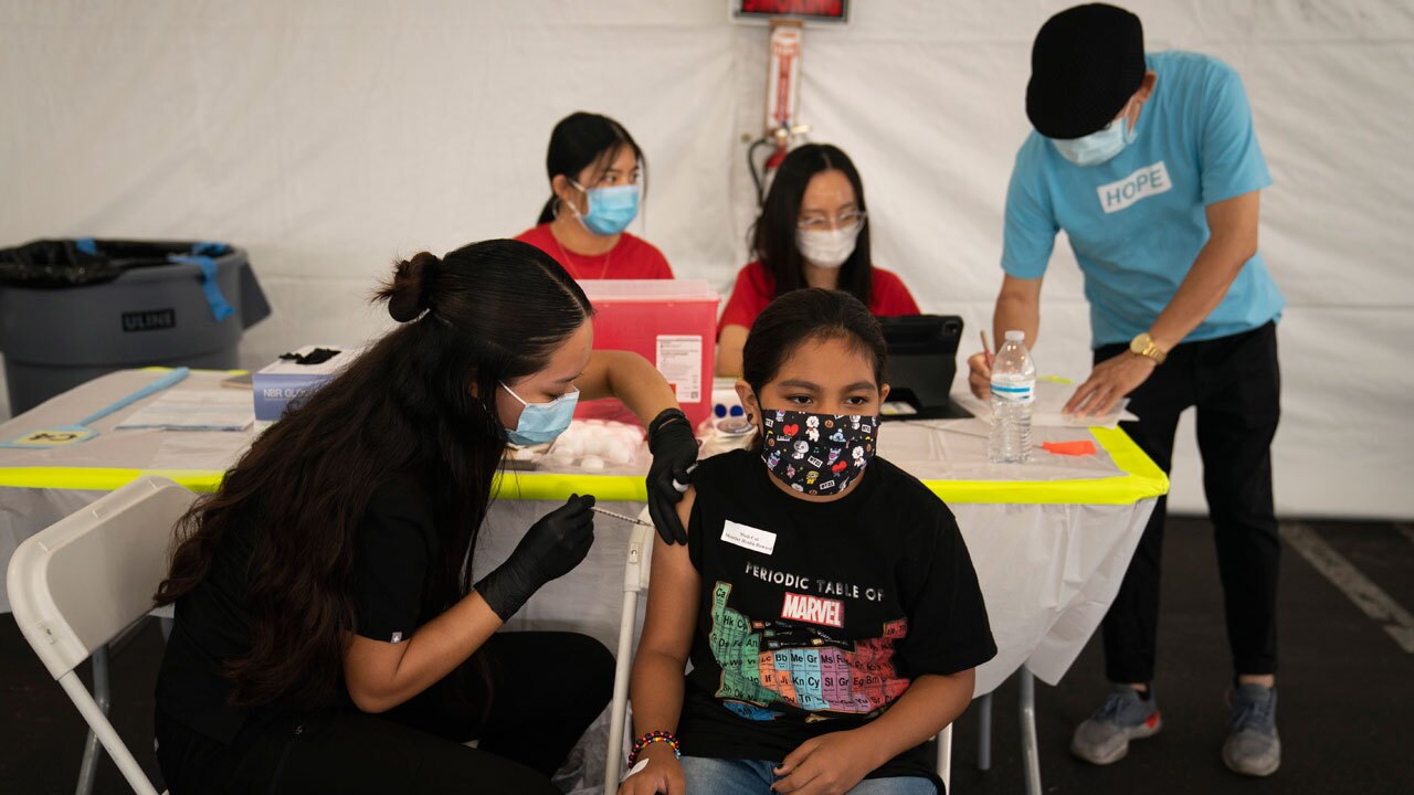 Child getting vaccine on Aug. 28, 2021