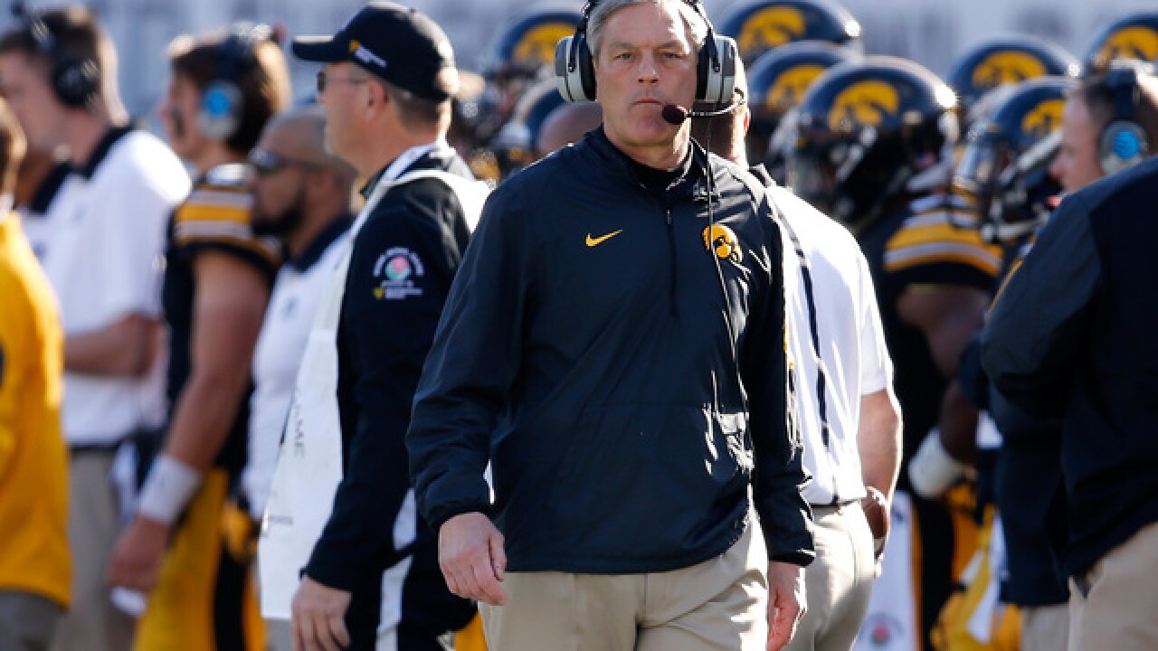 Iowa Head Coach Kirk Ferentz speaking at Big Ten Media Days