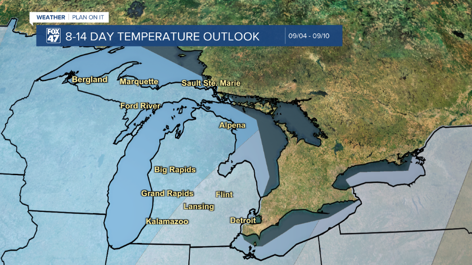Favoring below average temperatures as we continue through the first portion of September