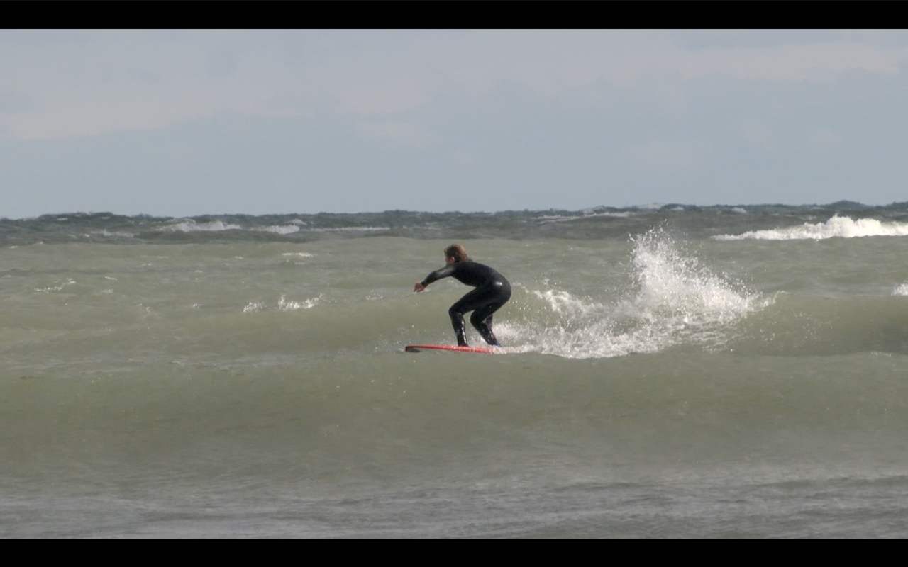 Surfing Lake Michigan