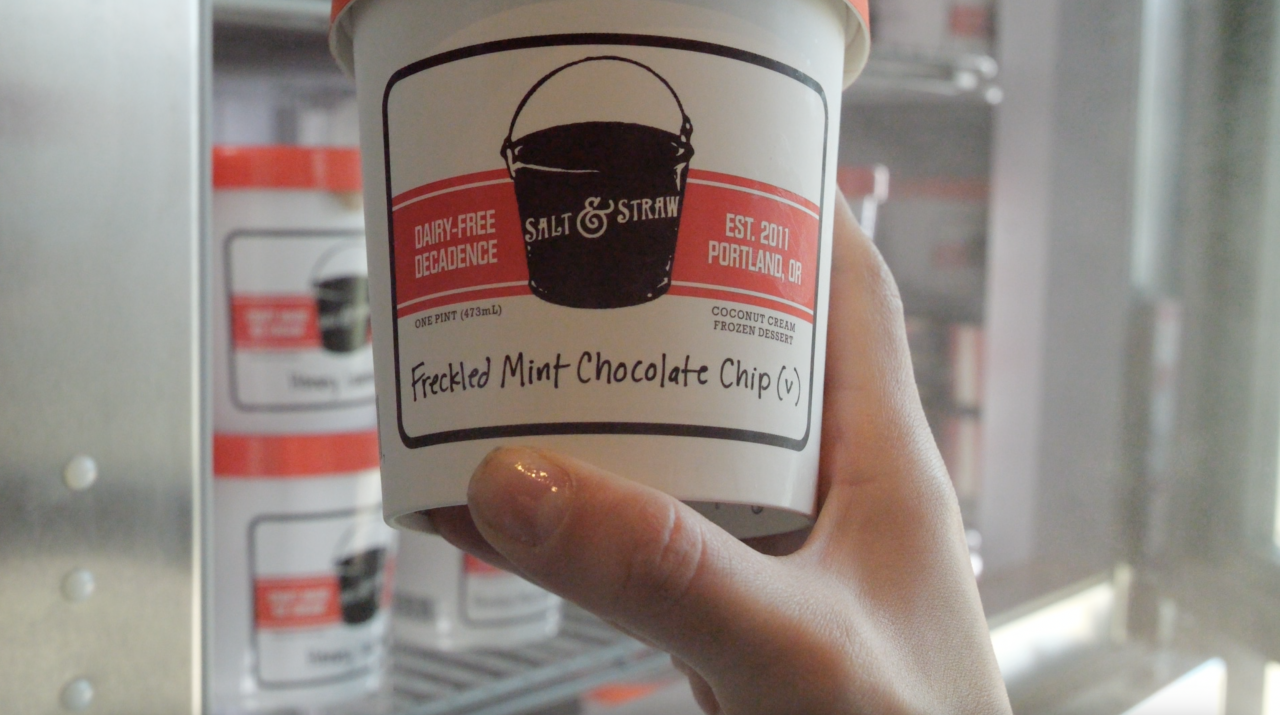Array of pint size ice cream flavors are available to-go.