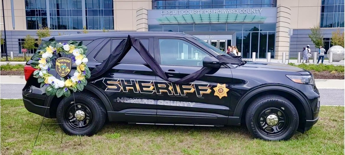 Howard County Sheriff's car with bunting .jpeg