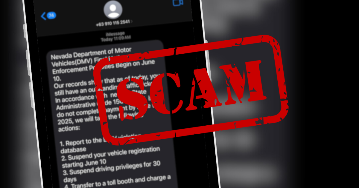 Dmv Scam Do not be fooled by these Nevada DMV scam texts, agency says