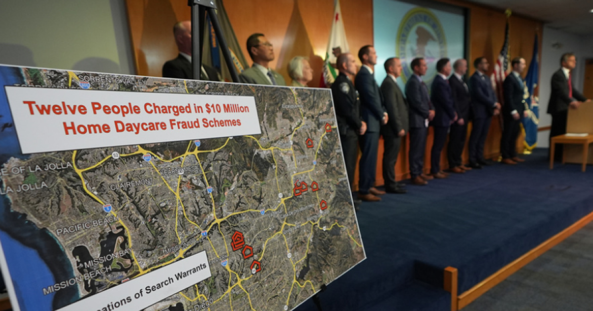 Federal authorities charge 12 in San Diego 'ghost' daycare scheme; 'There were no children,' says DOJ fraud chief, as $10M in subsidies allegedly collected