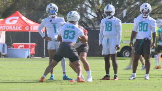 Miami Dolphins practice on Oct. 13, 2026