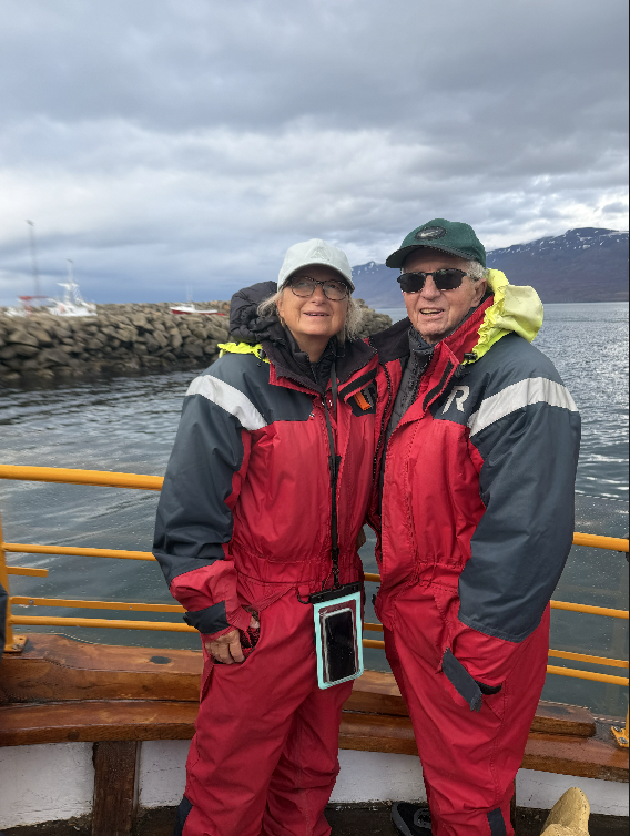 Tom Proffitt with his wife in Iceland