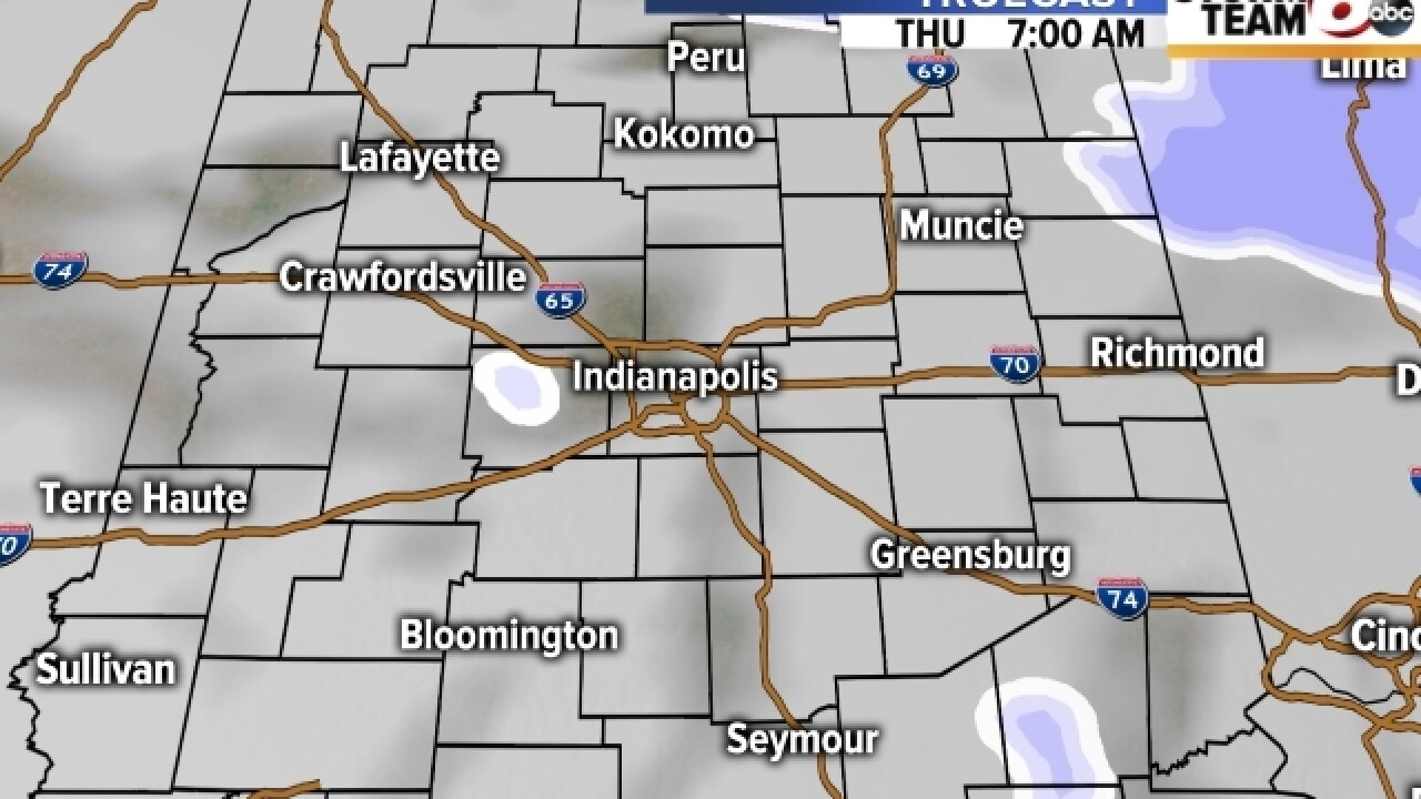 When you can expect to see snow Thursday morning