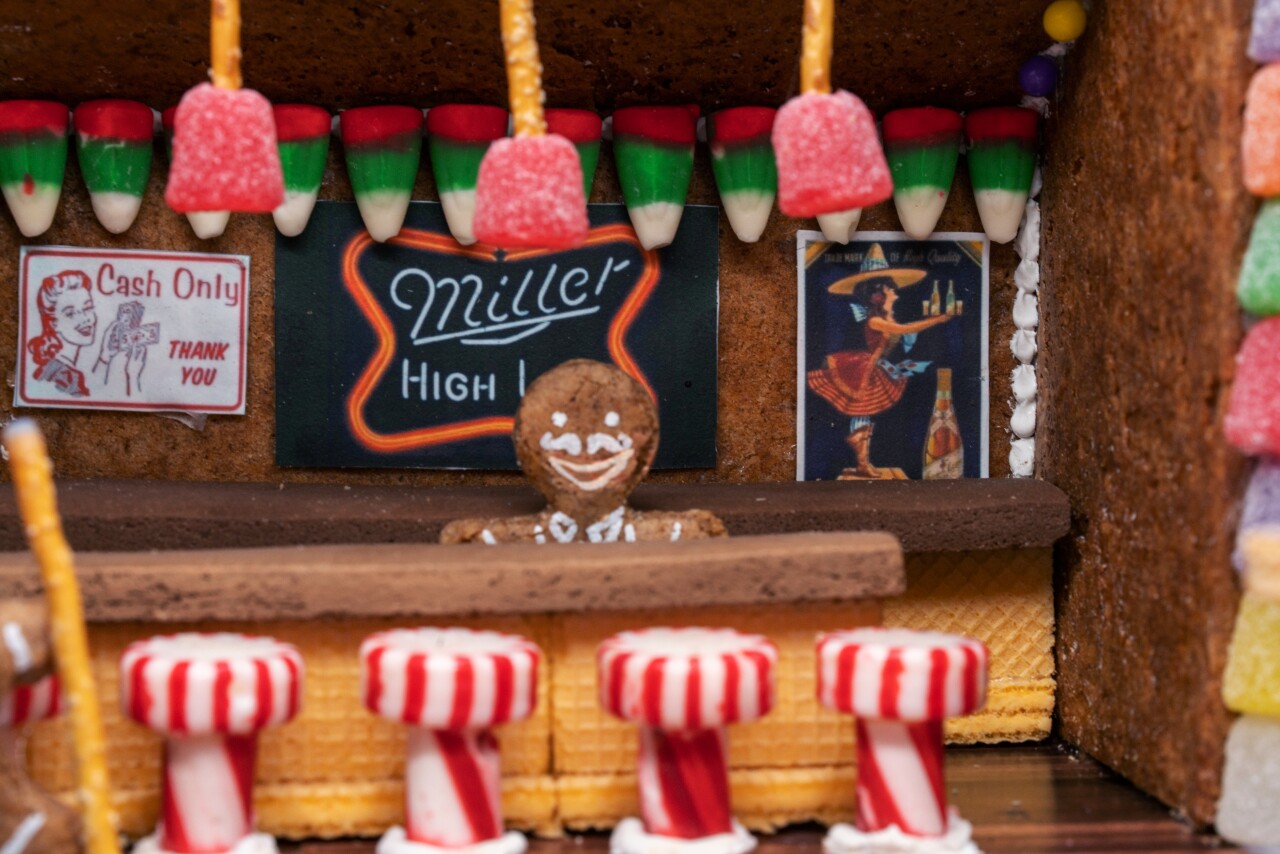 Miller gingerbread dive bar kit