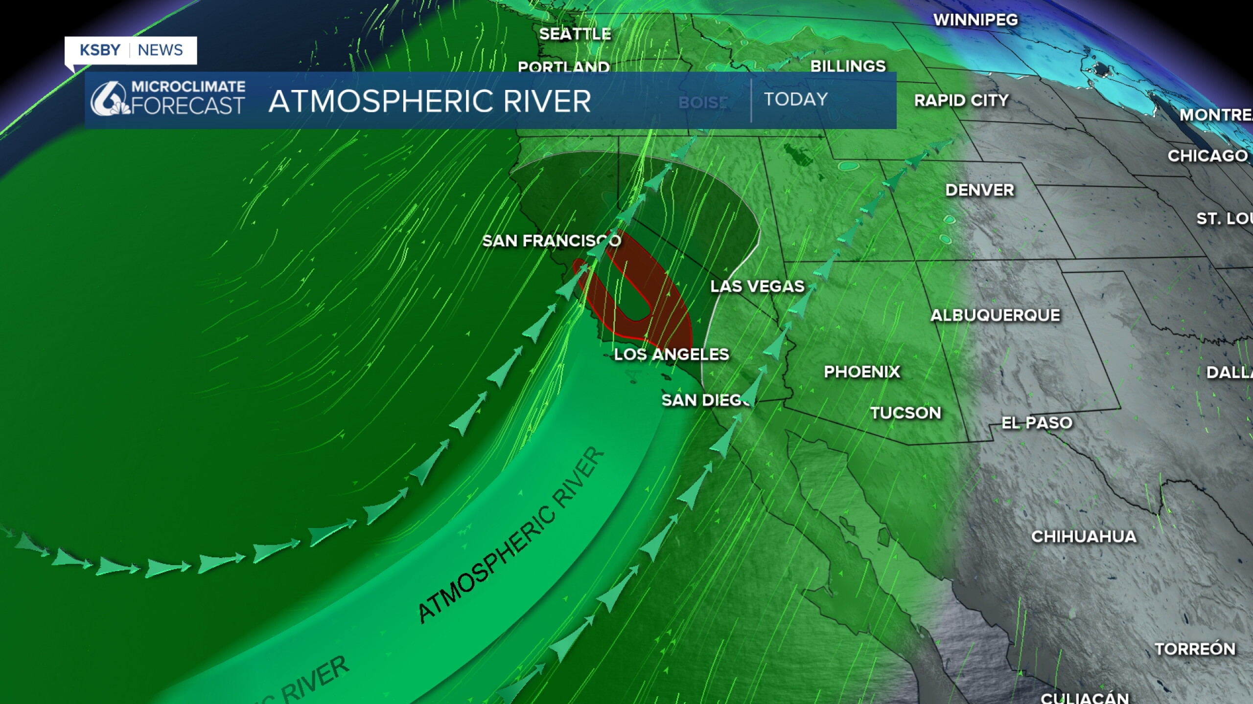 Atmospheric river storm takes aim at the Central Coast with strong rain ...