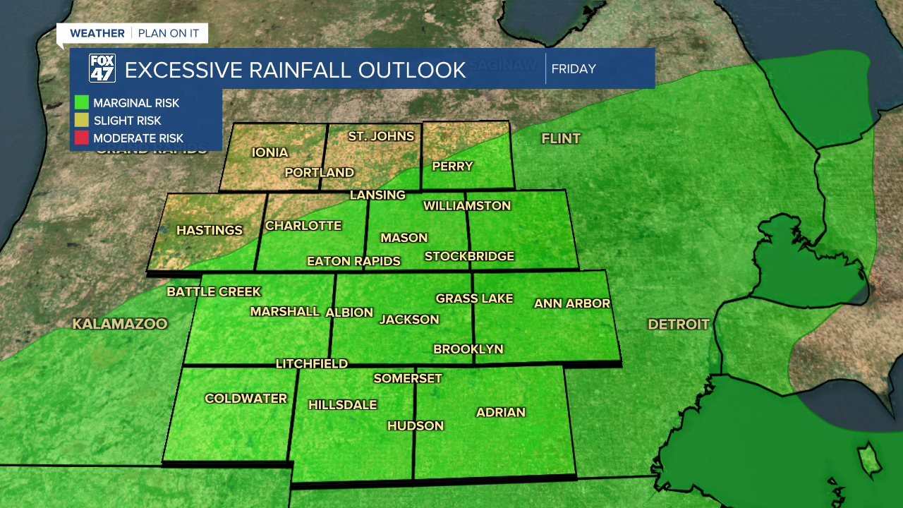 Marginal Risk for Excessive Rainfall Friday