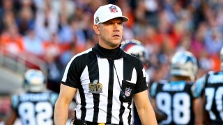 Referee Clete Blakeman stands on the field in the first quarter between the Carolina Panthers and Denver Broncos during Super Bowl 50 at Levi's Stadium on February 7, 2016 in Santa Clara, California.