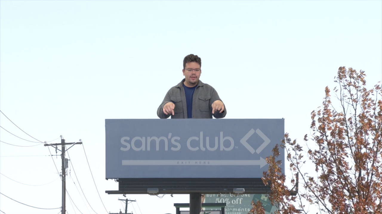 marc on the sams billboard