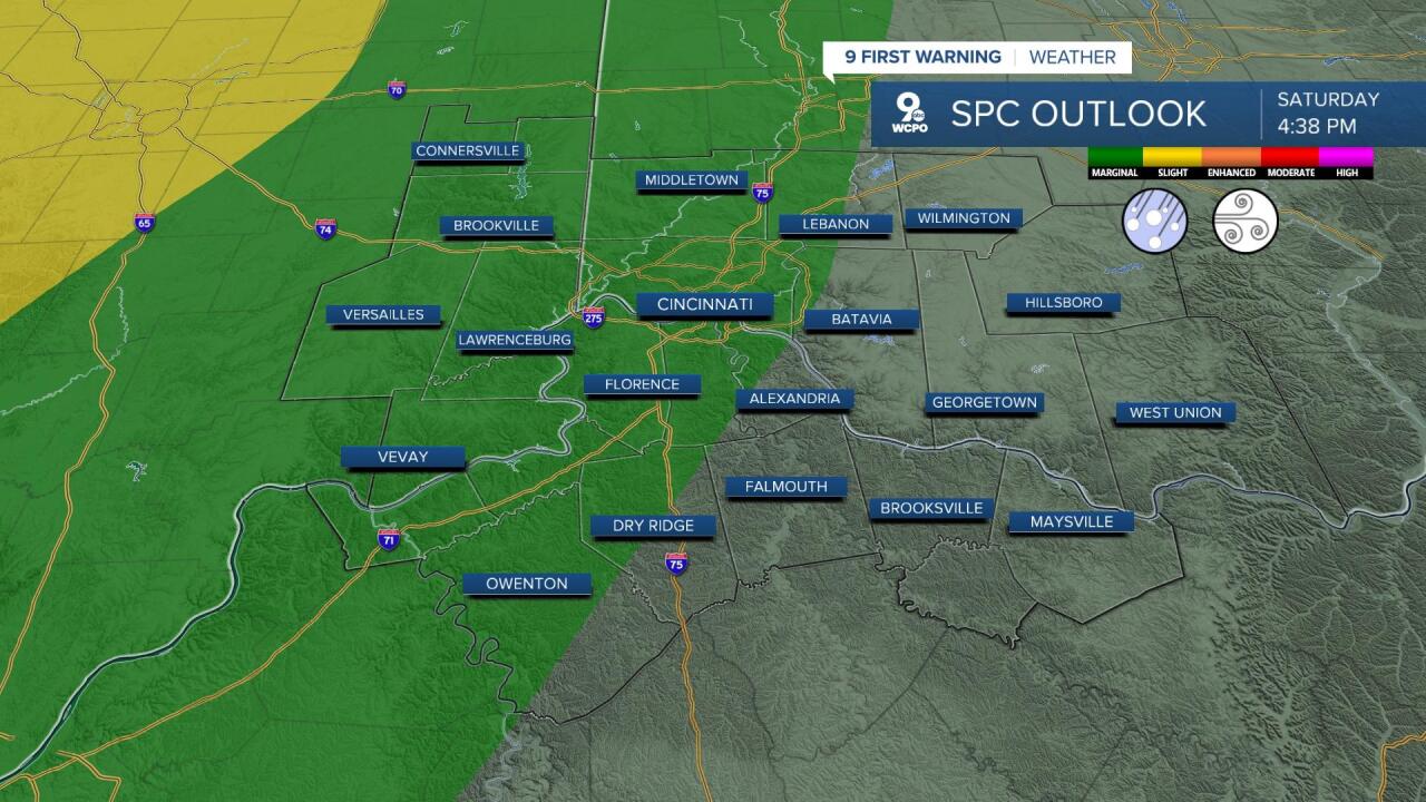 Marginal Risk for Severe Weather in the Tri-State early Sunday morning