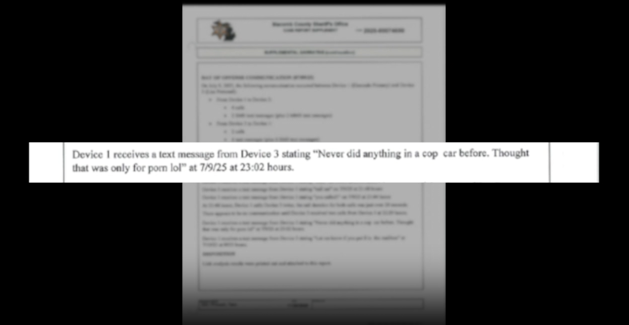 Portion of the official Macomb County Sheriff's Office report