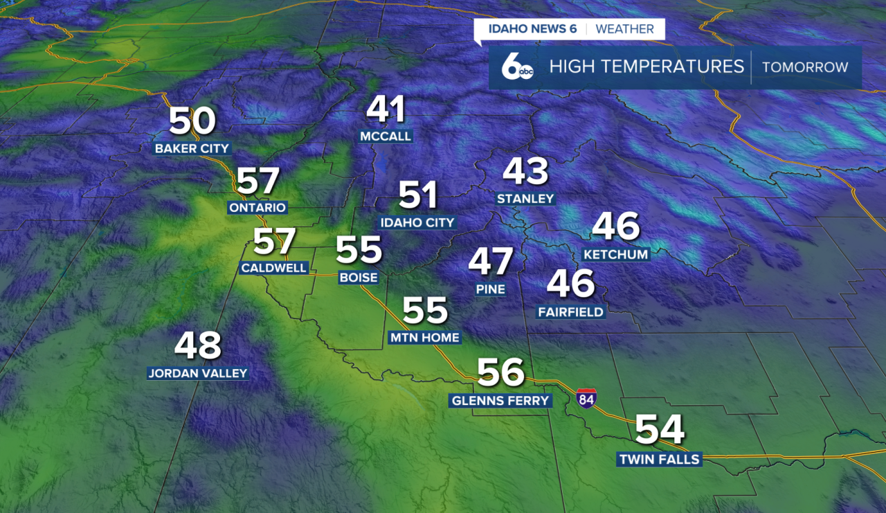 High temperatures tomorrow