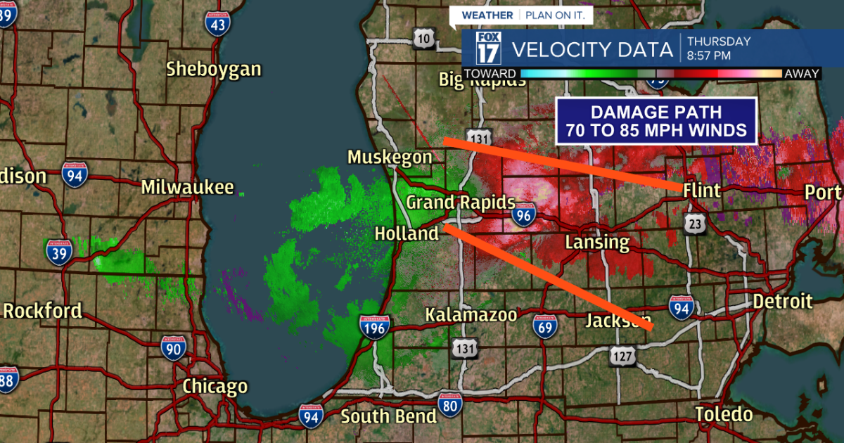 Radar images show explosion of damaging straight line winds, possible ...