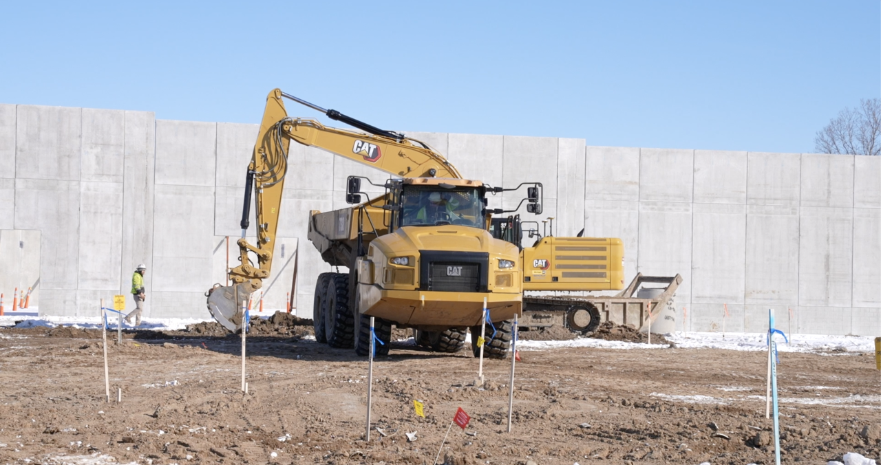 Crews working on the $200-million Delta Crossings project off Saginaw Highway