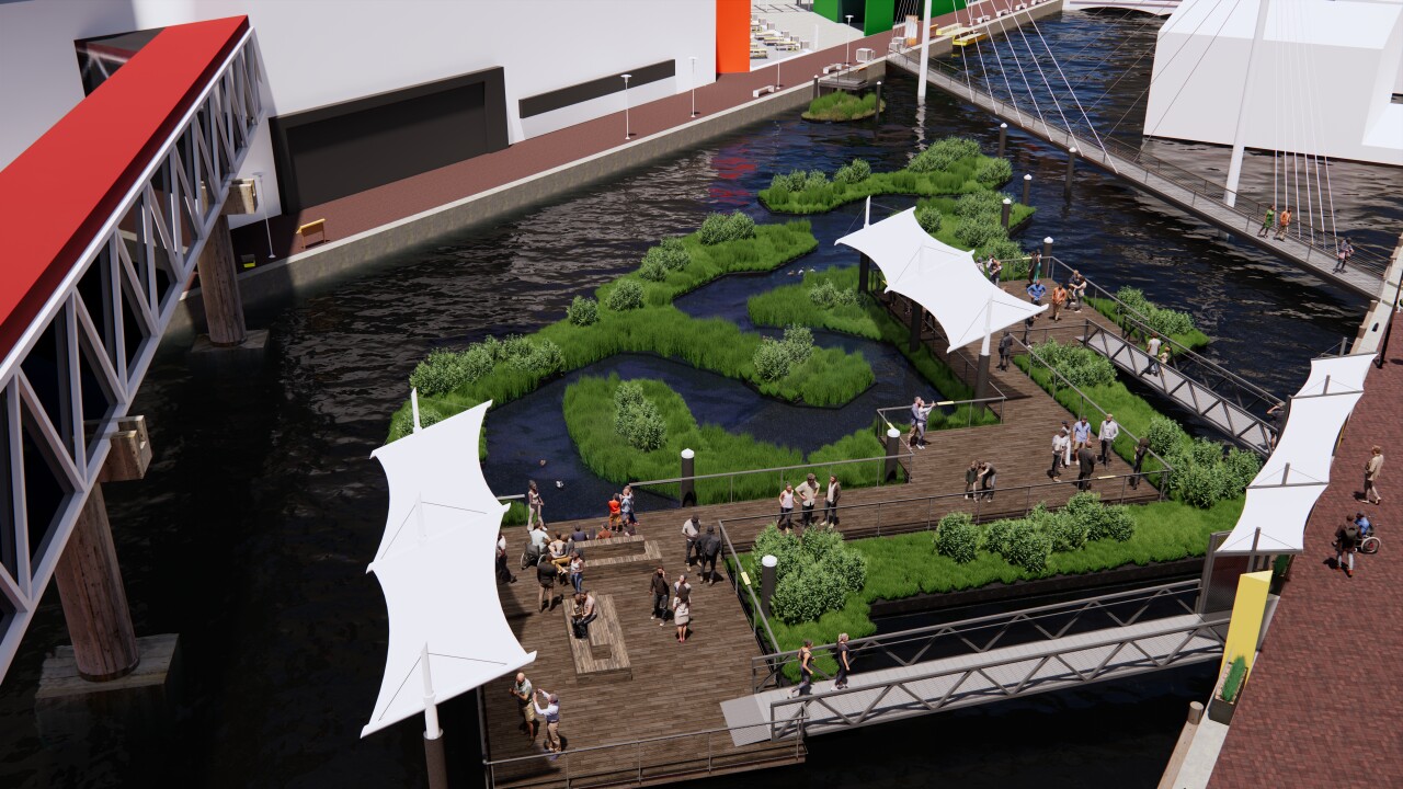 Rendering of Harbor Wetland, southeast view