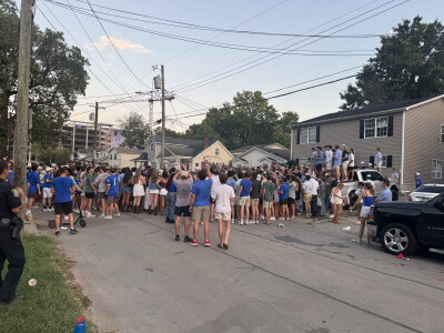University of Kentucky students and fans swarm State Street for the traditional couch burning