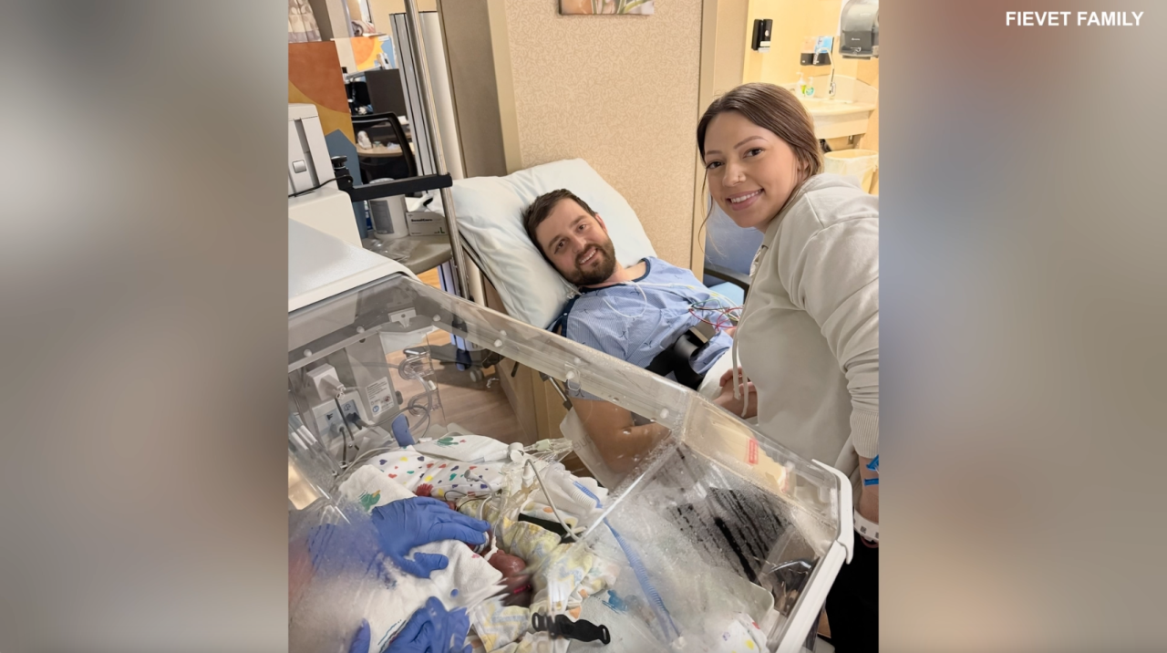 Erika and Zack Fievet in the hospital