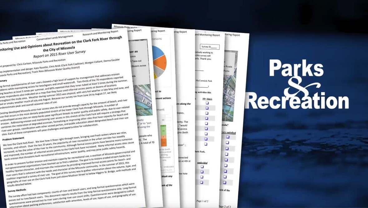 Missoula Parks & Recreation 2015 report on Clark Fork River use