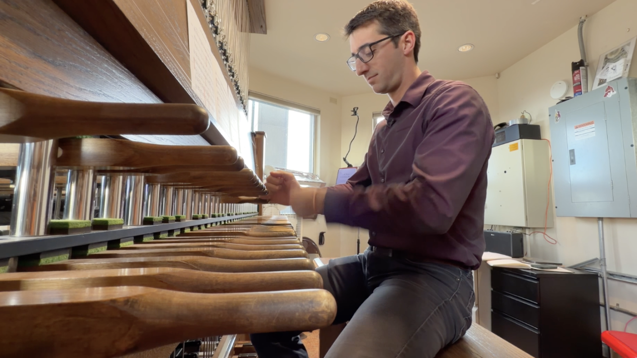 Joey Brink playing the carillon 