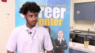 Palm Beach State College student Kibee Chibar speaks about the benefits of the mock interviews the school is offering. 