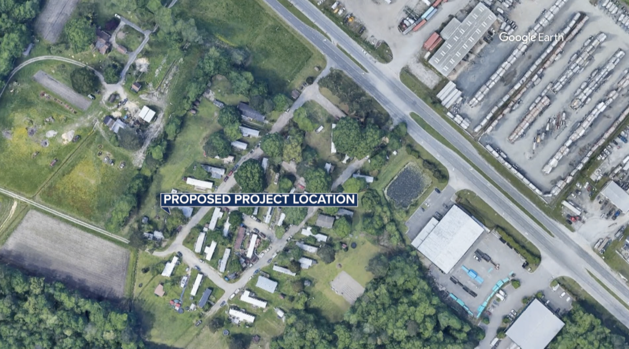 Google Earth proposed CH shipping container warehouse location