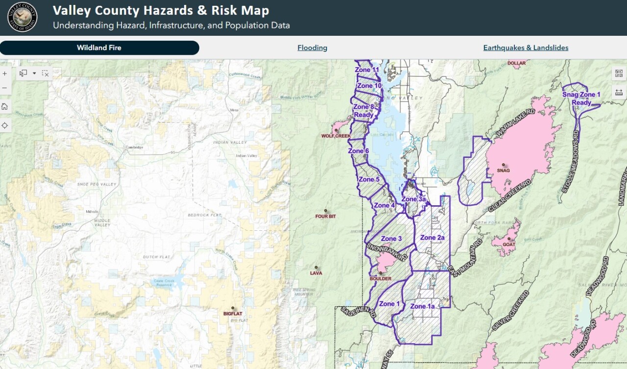 Valley County evacuation zones