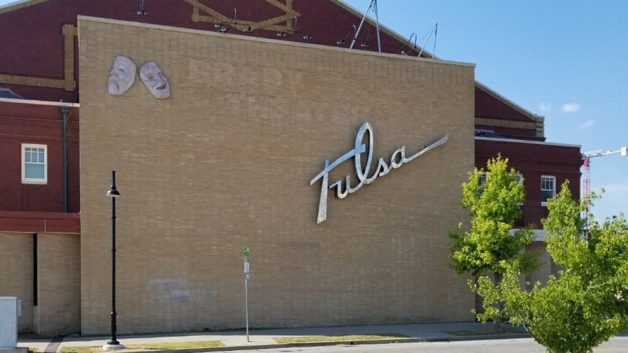 Tulsa Theater 1952 steel sign