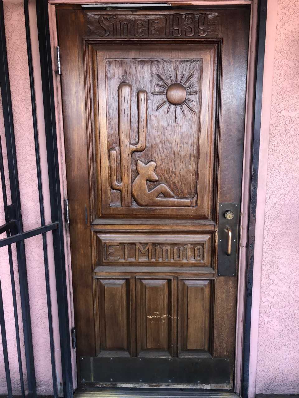 Iconic hand-carved door