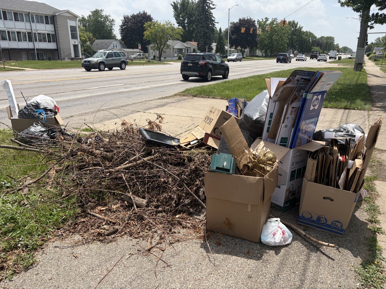 Trash set out in Taylor