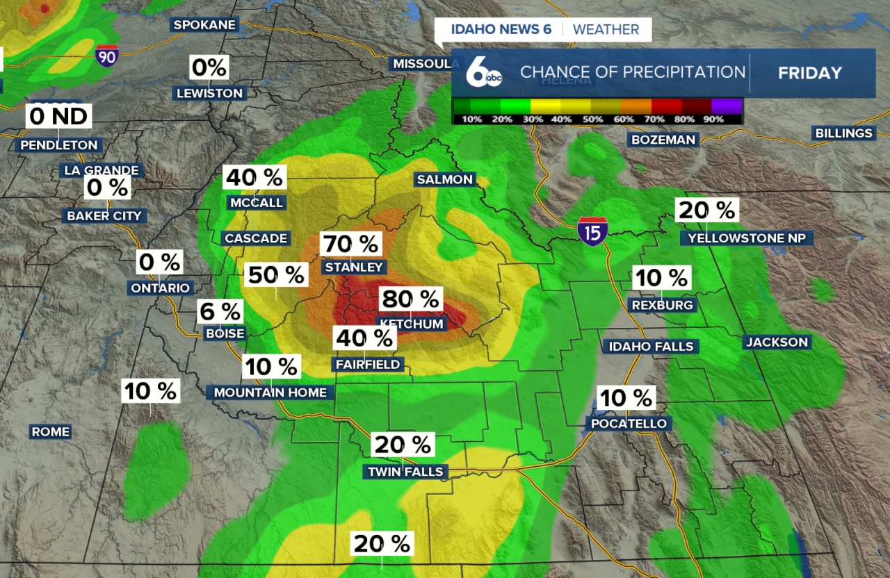 Chance of precipitation Friday