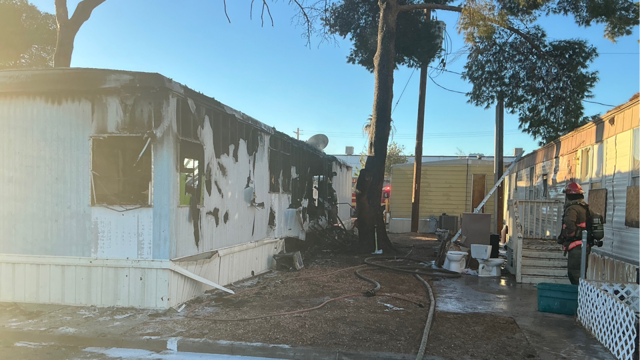 Palm Street mobile home fire