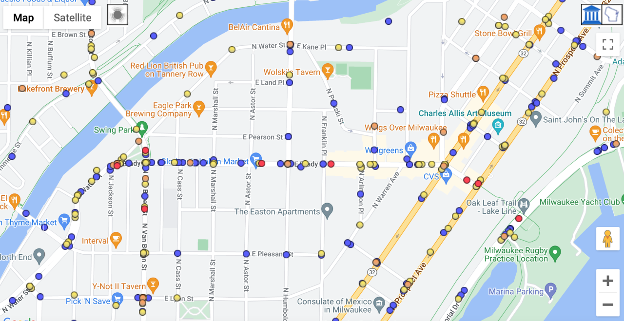 Brady Street TOPS map