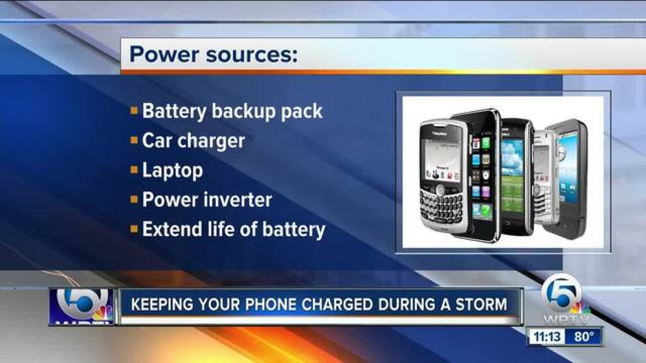 Advice on keeping your phone charged during a storm