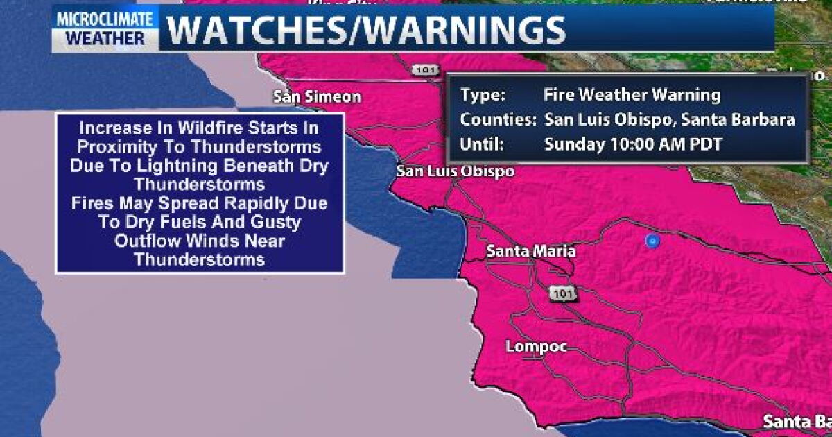 Red Flag Warning issued over concerns of dangerous dry lightning