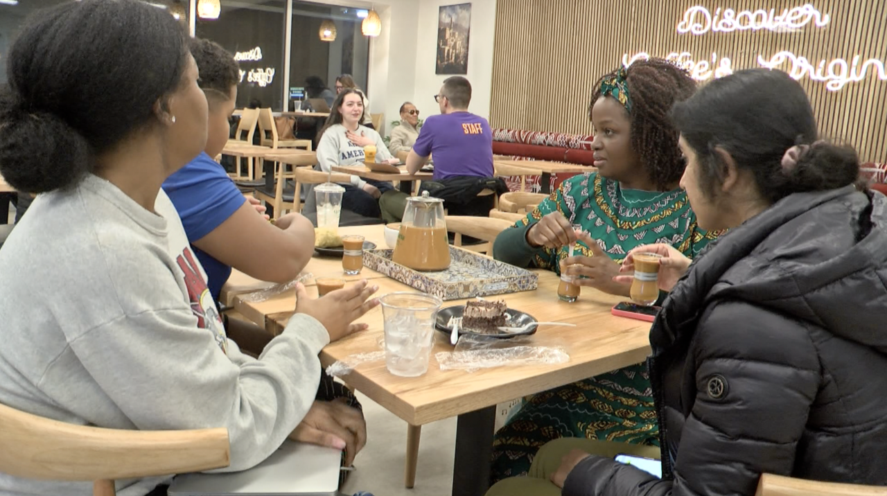 Customers at Qamaria Yemeni Coffee