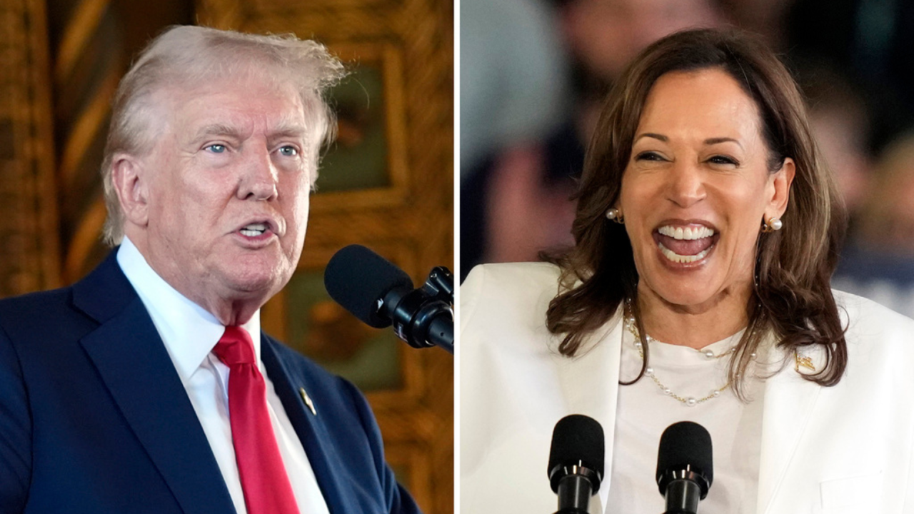 Republican presidential nominee former President Donald Trump, left, and Democratic presidential nominee Vice President Kamala Harris