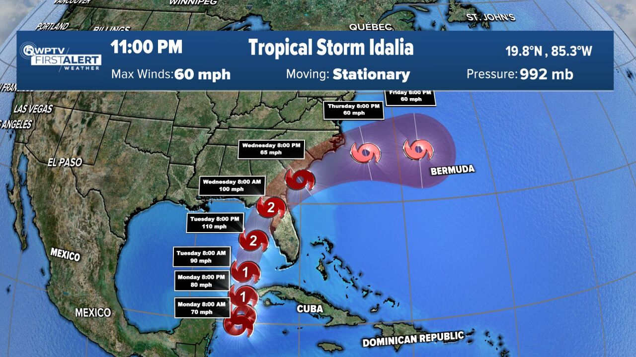 Tropical Storm Idalia, Aug. 27, 2023 at 11 p.m.