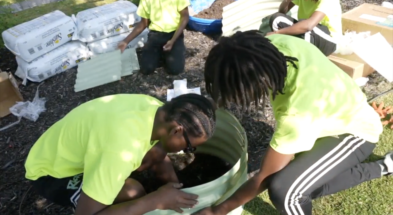 Village Flower Farm youth volunteers