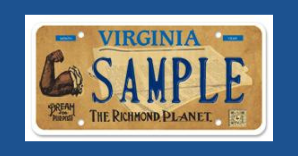 'Richmond Planet' license plate now available at Virginia DMV - Vimarsana News